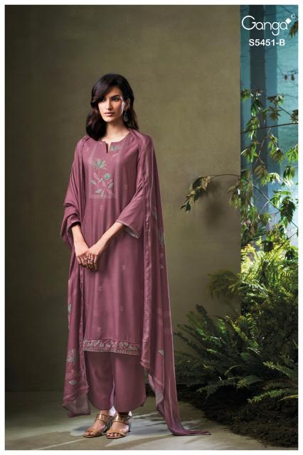 Ganga nasreen 5451 cotton dress materials wholesale dealer in bharuch